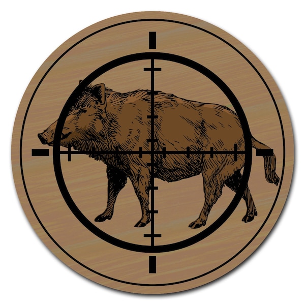 Boar Hunter Circle Vinyl Laminated Decal
